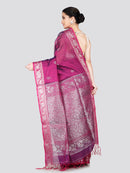PinkLoom Women's Magenta Silk Kanjeevaram Saree