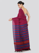 PinkLoom Women's Cotton Khesh Saree With Unstitched Blouse Piece