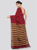 PinkLoom Women's Cotton Khesh Saree With Unstitched Blouse Piece