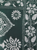 Pinkloom Green Handloom Silk Embroidered Katha Stitch Work Saree