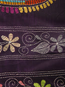 Pinkloom Blue Handloom Silk Embroidered Katha Stitch Work Saree