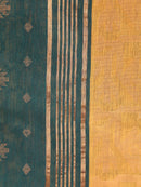 Pinkloom Green Handloom Cotton bleand Saree