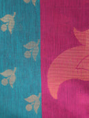 Pinkloom Sea Green Handloom Cotton bleand Saree