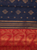 Pinkloom Blue Handloom Cotton bleand Saree