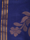 Pinkloom Blue Handloom Cotton bleand Saree