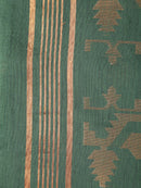 Pinkloom Green Handloom Cotton bleand Saree
