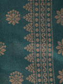Pinkloom Green Handloom Cotton bleand Saree