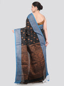 Pinkloom Black Handloom Cotton bleand Saree