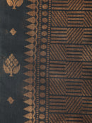 Pinkloom Black Handloom Cotton bleand Saree
