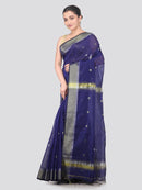 Pinkloom Blue Handloom Cotton bleand Saree