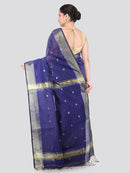Pinkloom Blue Handloom Cotton bleand Saree