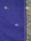 Pinkloom Blue Handloom Cotton bleand Saree