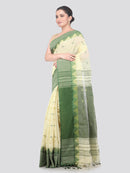 Pinkloom Off White Handloom Cotton bleand Saree