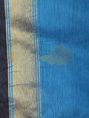 Pinkloom Black Handloom Cotton bleand Saree