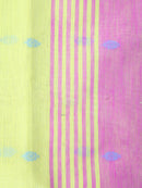 Pinkloom Green Handloom Cotton bleand Saree