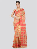 PinkLoom Women's Soft Cotton Jamdani Saree Without Blouse Piece