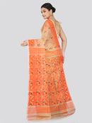 Pinkloom Women's Soft Cotton Jamdani Saree Without Blouse Piece