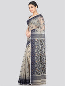 Pinkloom Women's Soft Cotton Jamdani Saree Without Blouse Piece