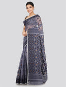 Pinkloom Women's Soft Cotton Jamdani Saree Without Blouse Piece