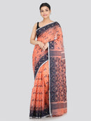 Pinkloom Women's Soft Cotton Jamdani Saree Without Blouse Piece