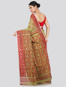 Pinkloom Women's Soft Cotton Jamdani Saree Without Blouse Piece
