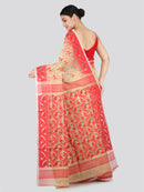 Pinkloom Women's Soft Cotton Jamdani Saree Without Blouse Piece