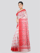 Pinkloom Women's Soft Cotton Jamdani Saree Without Blouse Piece
