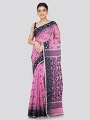 Pinkloom Women's Soft Cotton Jamdani Saree Without Blouse Piece