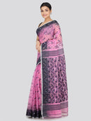 Pinkloom Women's Soft Cotton Jamdani Saree Without Blouse Piece