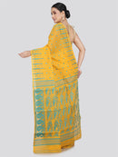 Pinkloom Women's Soft Cotton Jamdani Saree Without Blouse Piece