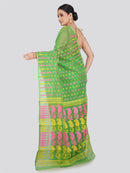 Pinkloom Women's Soft Cotton Jamdani Saree Without Blouse Piece