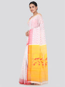 Pinkloom Women's Soft Cotton Jamdani Saree Without Blouse Piece