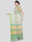 Pinkloom Women's Soft Cotton Jamdani Saree Without Blouse Piece
