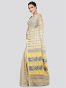 Pinkloom Women's Soft Cotton Jamdani Saree Without Blouse Piece