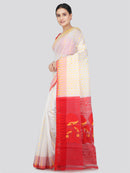 Pinkloom Women's Soft Cotton Jamdani Saree Without Blouse Piece