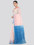 Pinkloom Women's Soft Cotton Jamdani Saree Without Blouse Piece