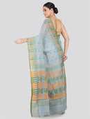 Pinkloom Women's Soft Cotton Jamdani Saree Without Blouse Piece