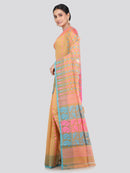 Pinkloom Women's Soft Cotton Jamdani Saree Without Blouse Piece
