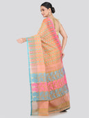 Pinkloom Women's Soft Cotton Jamdani Saree Without Blouse Piece
