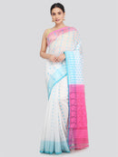 Pinkloom Women's Soft Cotton Jamdani Saree Without Blouse Piece