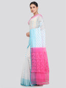 Pinkloom Women's Soft Cotton Jamdani Saree Without Blouse Piece