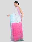 Pinkloom Women's Soft Cotton Jamdani Saree Without Blouse Piece
