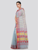 Pinkloom Women's Soft Cotton Jamdani Saree Without Blouse Piece