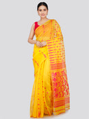 Pinkloom Women's Soft Cotton Jamdani Saree Without Blouse Piece