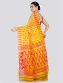 Pinkloom Women's Soft Cotton Jamdani Saree Without Blouse Piece