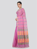 Pinkloom Women's Soft Cotton Jamdani Saree Without Blouse Piece