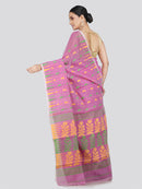 Pinkloom Women's Soft Cotton Jamdani Saree Without Blouse Piece