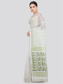 Pinkloom Women's Soft Cotton Jamdani Saree Without Blouse Piece