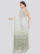 Pinkloom Women's Soft Cotton Jamdani Saree Without Blouse Piece