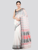 Pinkloom Women's Soft Cotton Jamdani Saree Without Blouse Piece